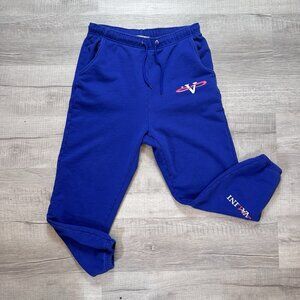 RARE Valini Blue Classic Logo Jogger Sweatpants Adult Size 2XL Pockets Cotton
